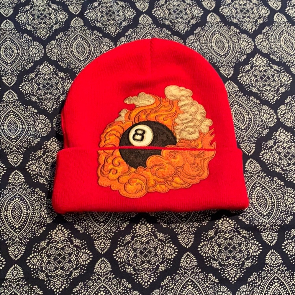 Supreme Martin Wong 8 ball hat red